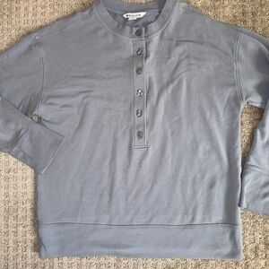Athleta Balance Henley Sweatshirt in a light blue size small